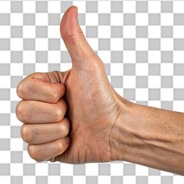 Renderizado en 3D Símbolo de pulgar hacia arriba aislado en fondo transparente