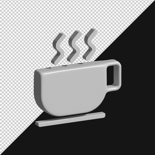Renderizado en 3D de una simple taza de café blanco con vapor