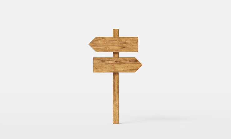 PSD renderizado en 3d de un simulacro de una señal de tráfico de madera