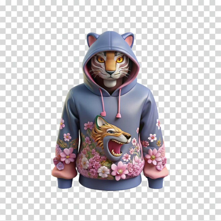 PSD renderizado en 3d de la sudadera de tigre