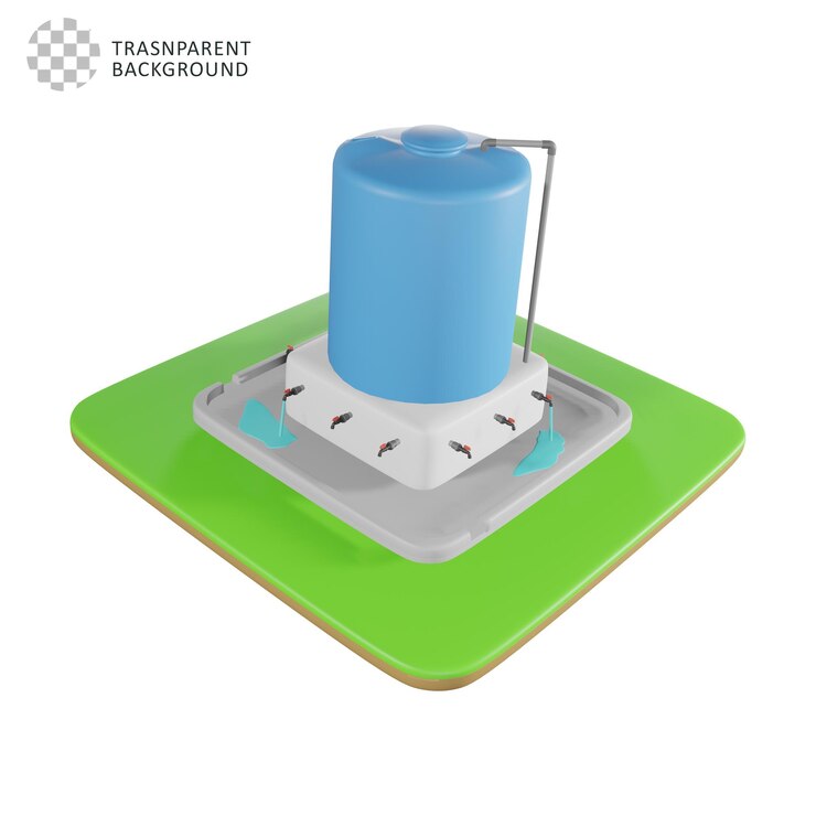 PSD renderizado en 3d de un tanque de agua