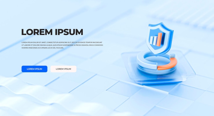 PSD renderizado 3d de tecnología hd, fondo de seguridad web