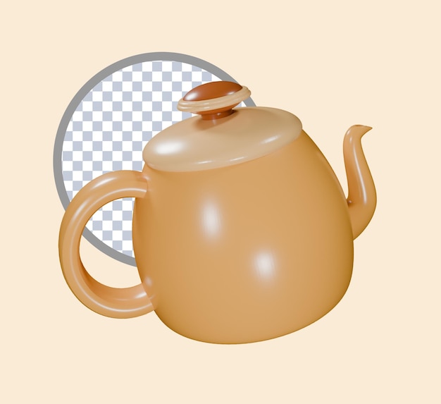 Renderizado en 3D de la tetera de café