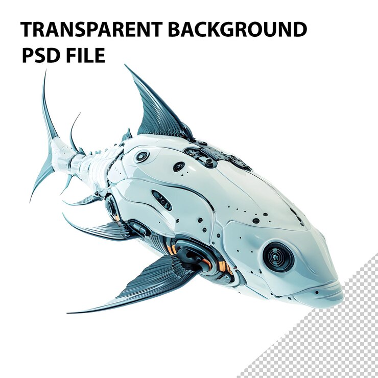 PSD renderizado en 3d del tiburón robótico