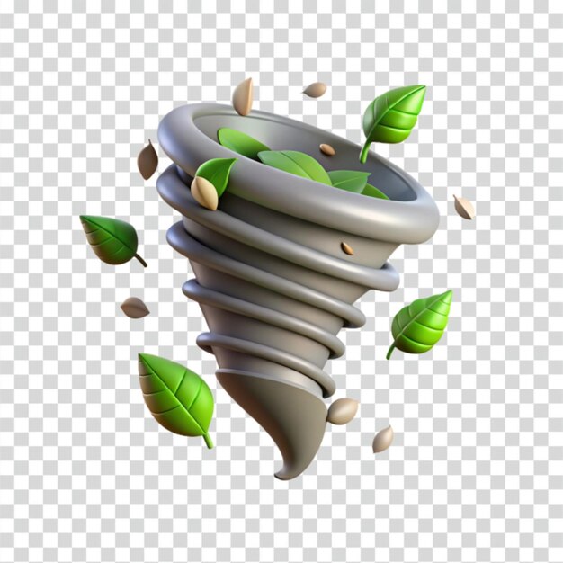 Renderizado en 3D de un tornado verde