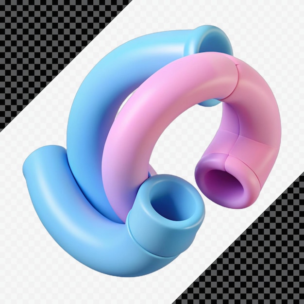 Renderizado en 3D de tubos de colores entrelazados