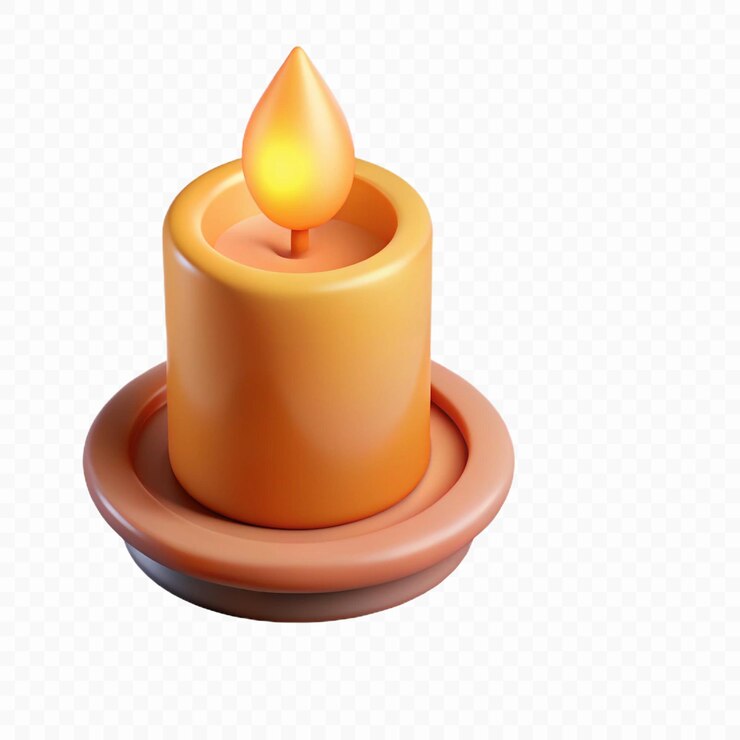 PSD renderizado en 3d de una vela encendida