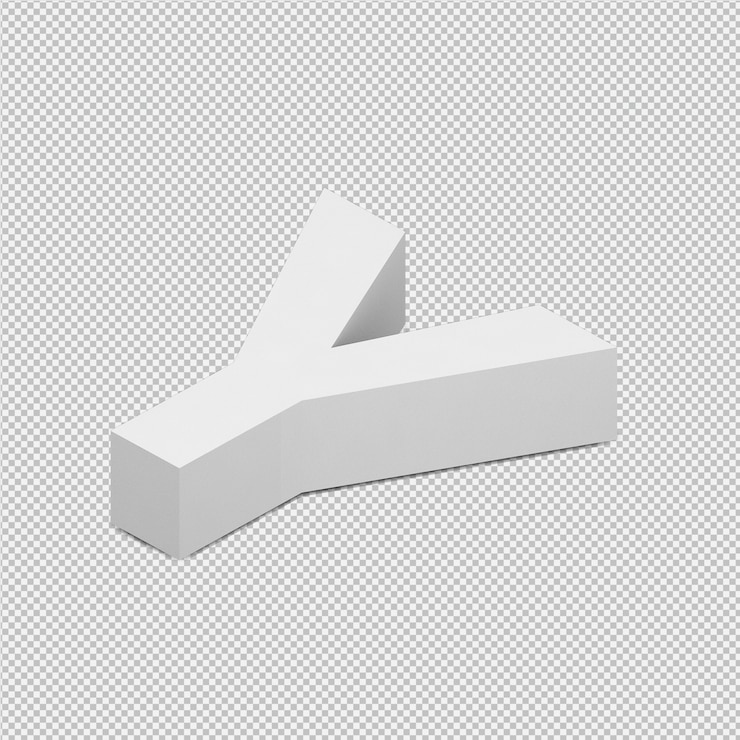 PSD renderizado aislado en 3d del alfabeto isométrico