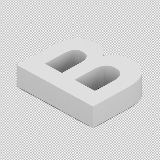 Renderizado aislado en 3D del alfabeto isométrico