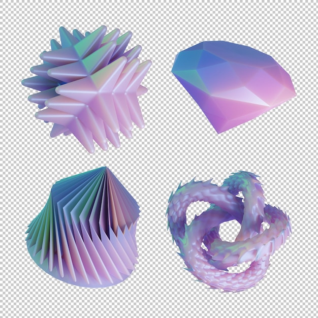 Renderizado aislado en 3D de formas abstractas