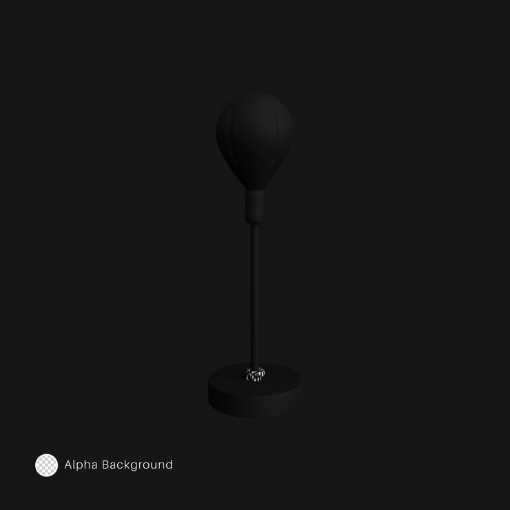PSD renderizado de alta calidad de speedball de pie negro de ilustración 3d.