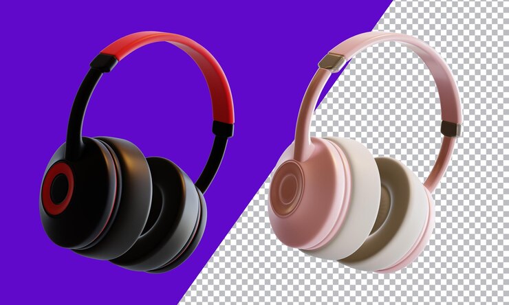 renderizado de auriculares 3d