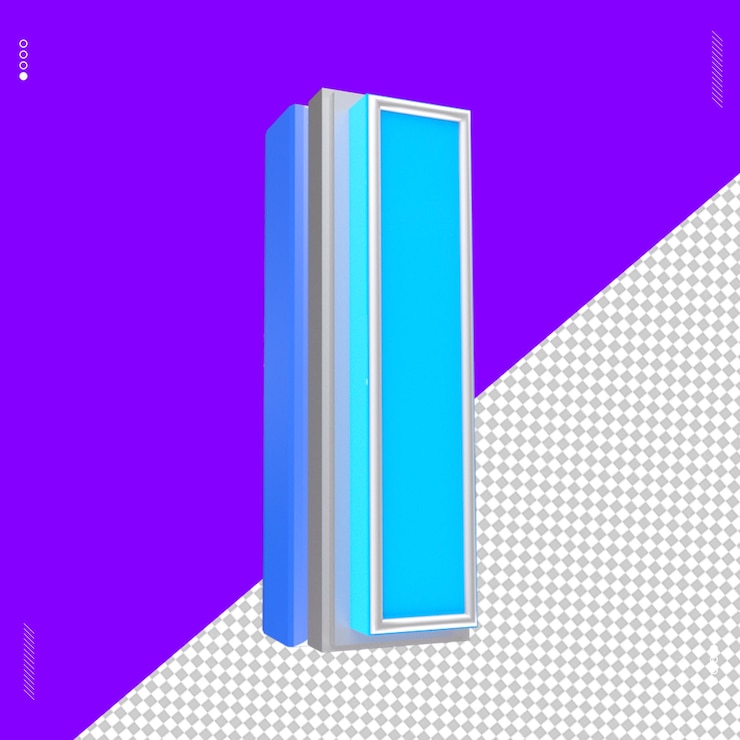 PSD renderizado en azul en 3d número 1