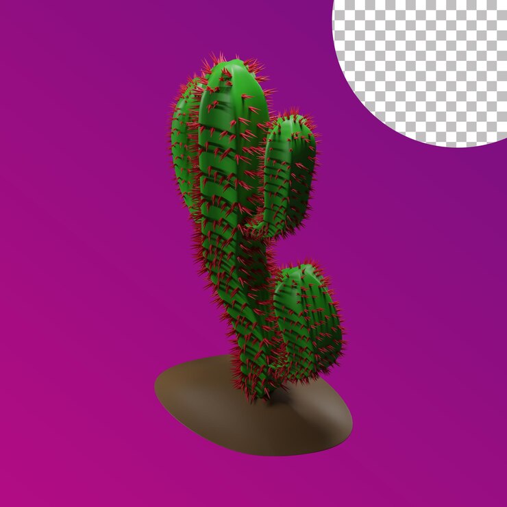 renderizado de cactus 3d