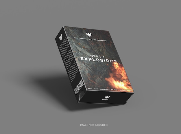 Renderizado de una caja de cajón deslizante rectangular sobre un fondo oscuro