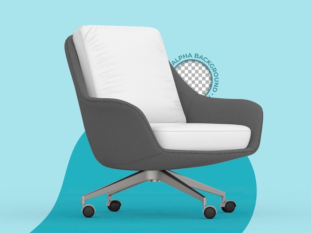 Renderizado de creador de escena de sillón 3d aislado para proyectos de decoración o diseño de interiores