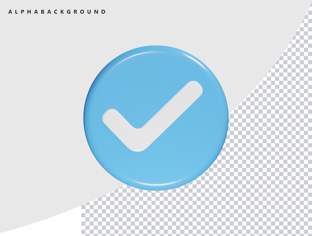 Renderizado del elemento 3D del icono verificado