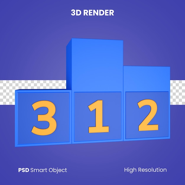 PSD renderizado de etapa de rango 3d aislado