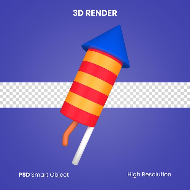 PSD renderizado de fuegos artificiales 3d aislado