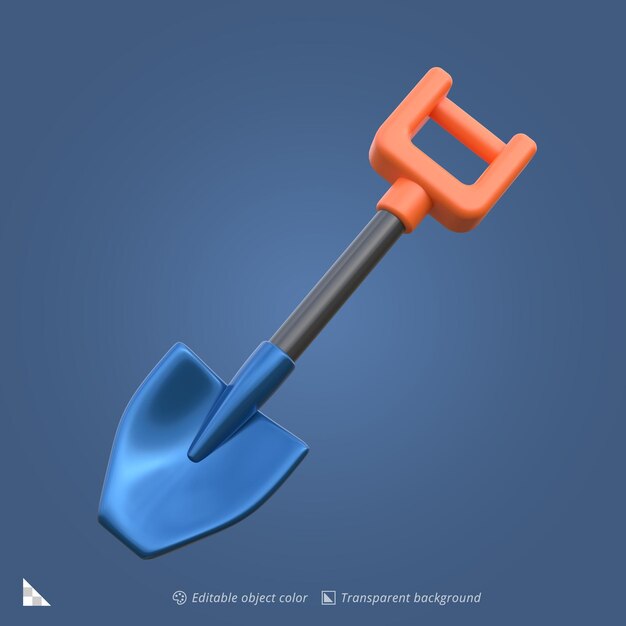 Renderizado de un icono 3D de una pala