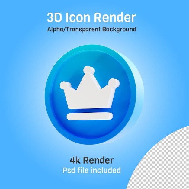 renderizado de icono de corona 3d