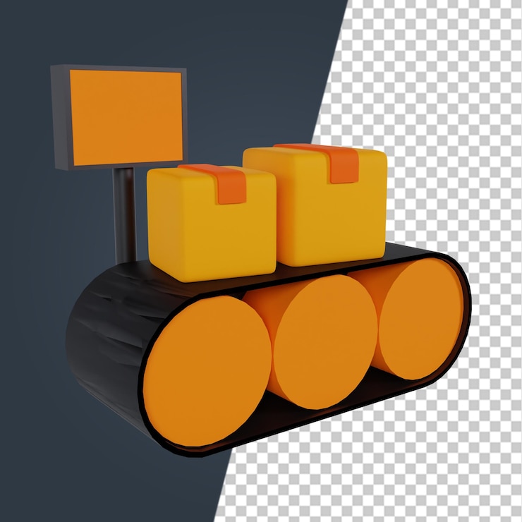PSD renderizado del icono de entrega del elemento 3d