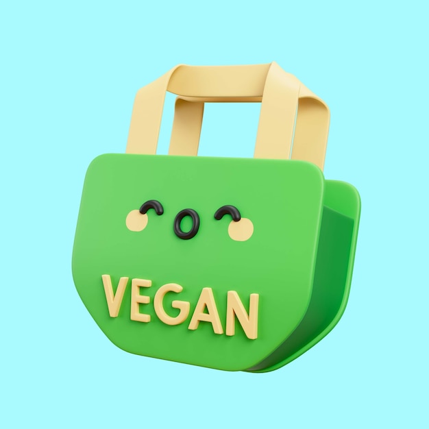 PSD renderizado de iconos 3d para un estilo de vida vegano