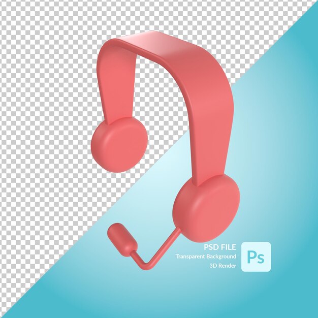 Renderizado de ilustración 3d de auriculares