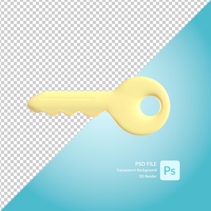 PSD renderizado de ilustración 3d clave