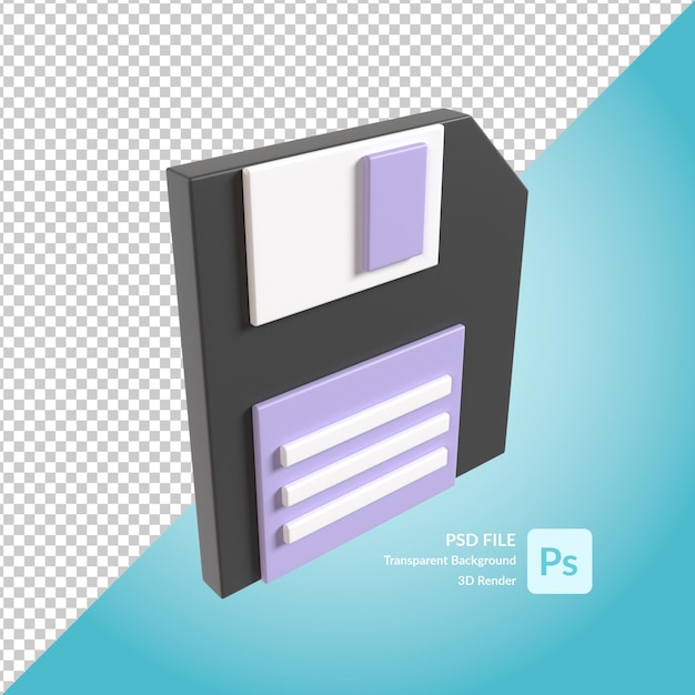 PSD renderizado de ilustración 3d de disquete