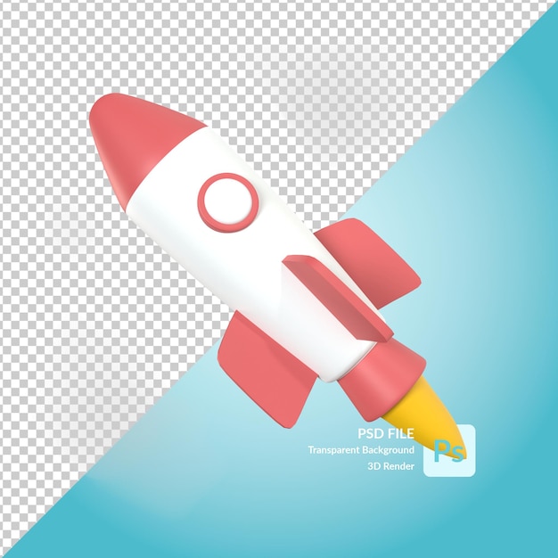renderizado de ilustración 3d de lanzamiento de cohete