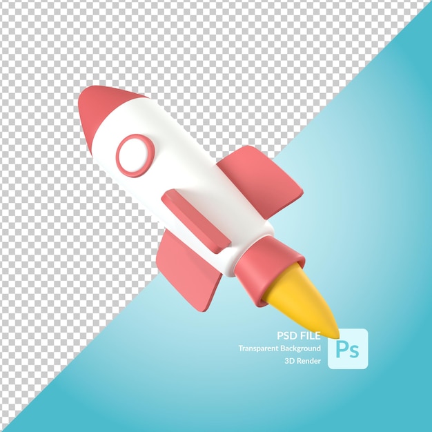 renderizado de ilustración 3d de lanzamiento de cohete