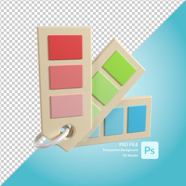 Renderizado de ilustración 3d de paleta de colores