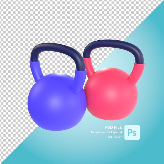 renderizado de ilustración 3d de pesas rusas