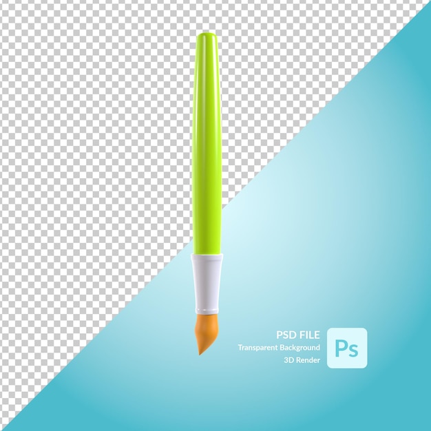 PSD renderizado de ilustración 3d de pincel