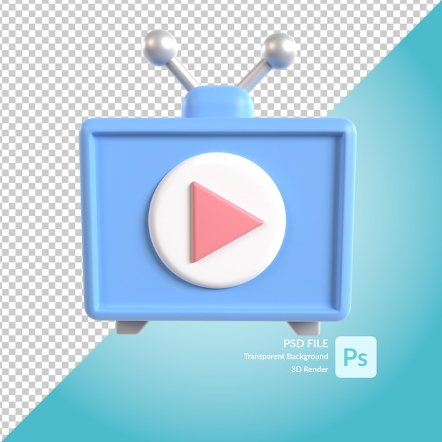renderizado de ilustración 3d de televisión