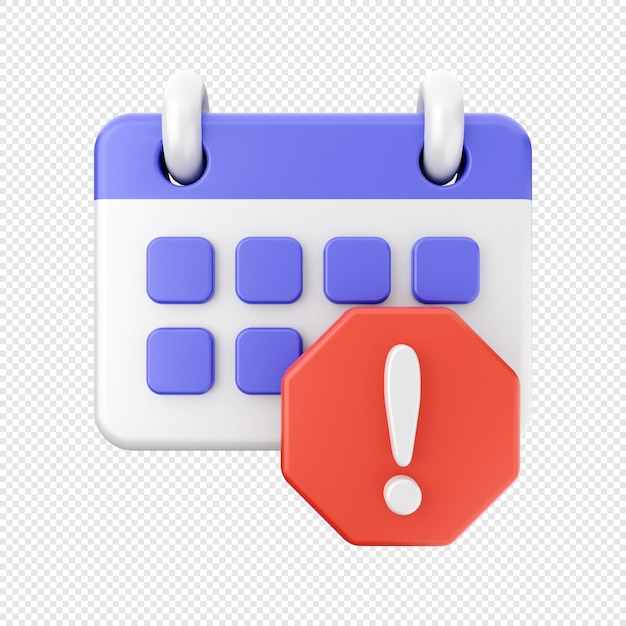 renderizado de ilustración de icono de calendario 3d