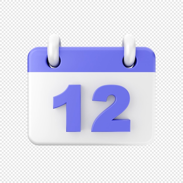 PSD renderizado de ilustración de icono de calendario 3d