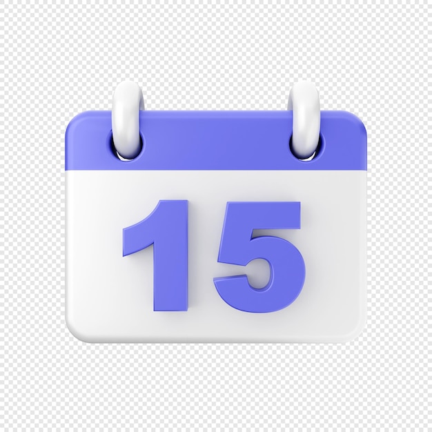 renderizado de ilustración de icono de calendario 3d