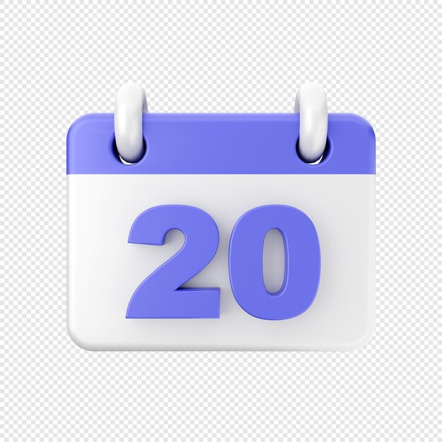 renderizado de ilustración de icono de calendario 3d