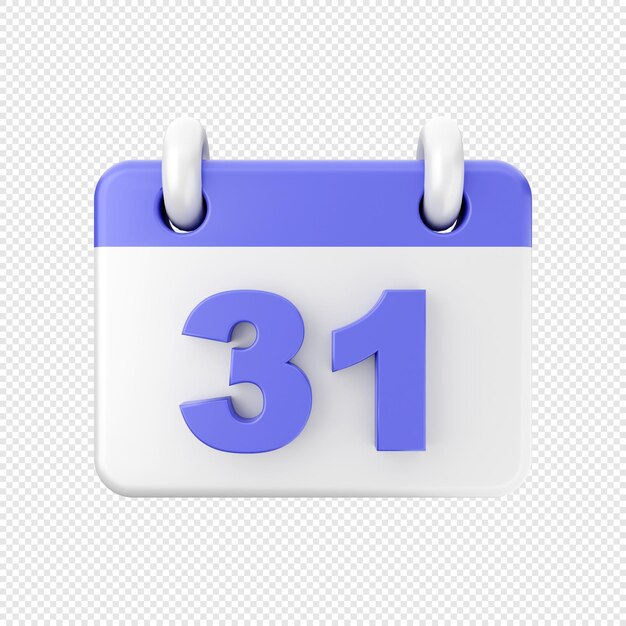 PSD renderizado de ilustración de icono de calendario 3d