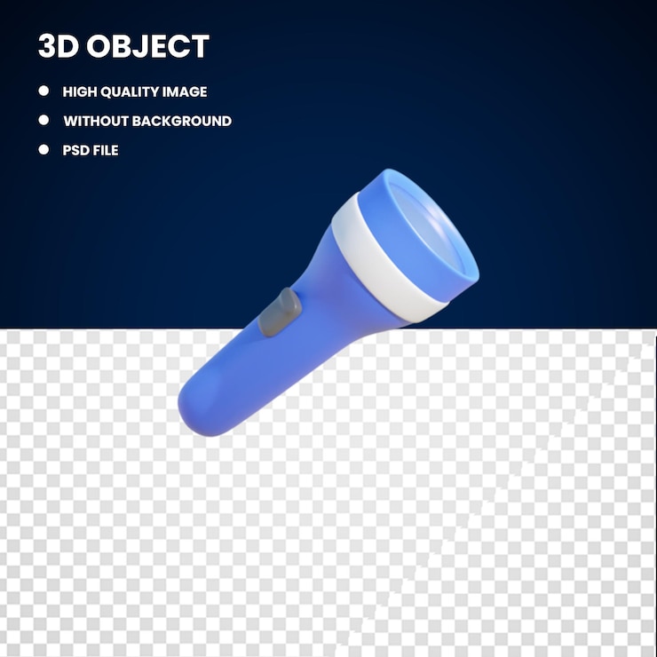 PSD renderizado de linterna de dibujos animados en 3d