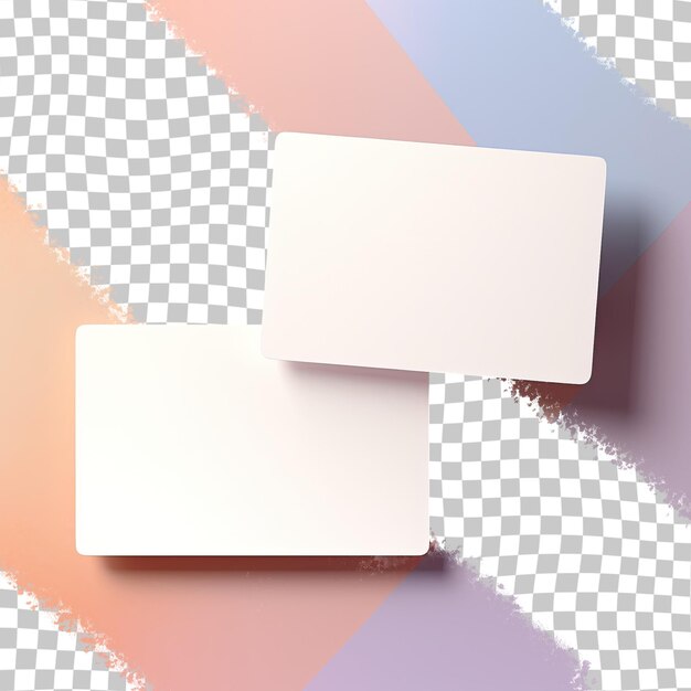 PSD renderizado mockup de dois cartões de visita simples de cima em fundo transparenteund fundo junto com o caminho de recorte
