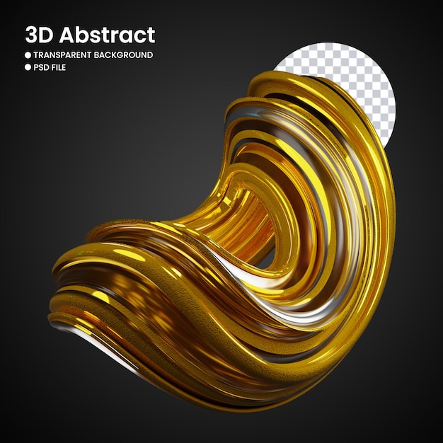 Renderizado en oro 3D de formas abstractas