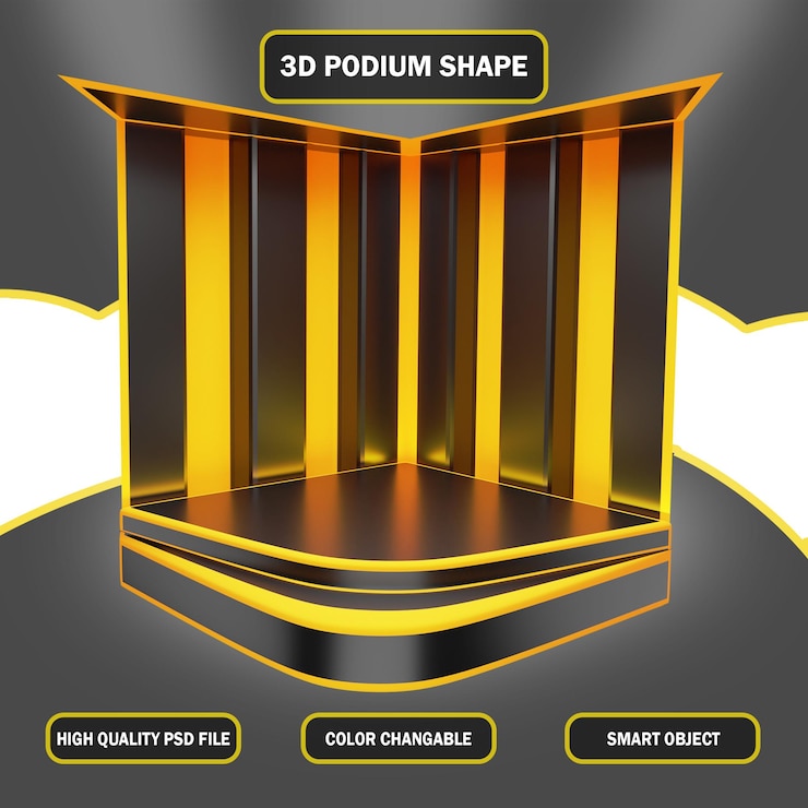 PSD renderizado de podio 3d