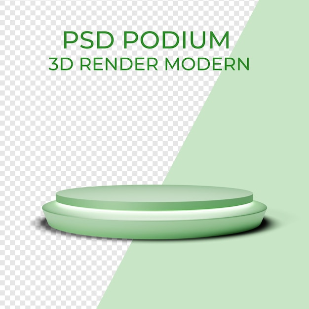 PSD renderizado del podio verde en 3d