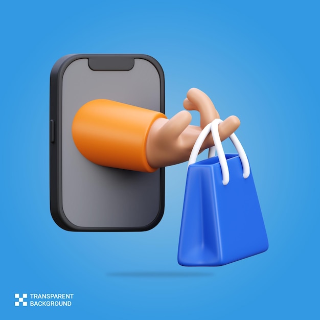 Renderizado en PSD 3D de una compra en línea