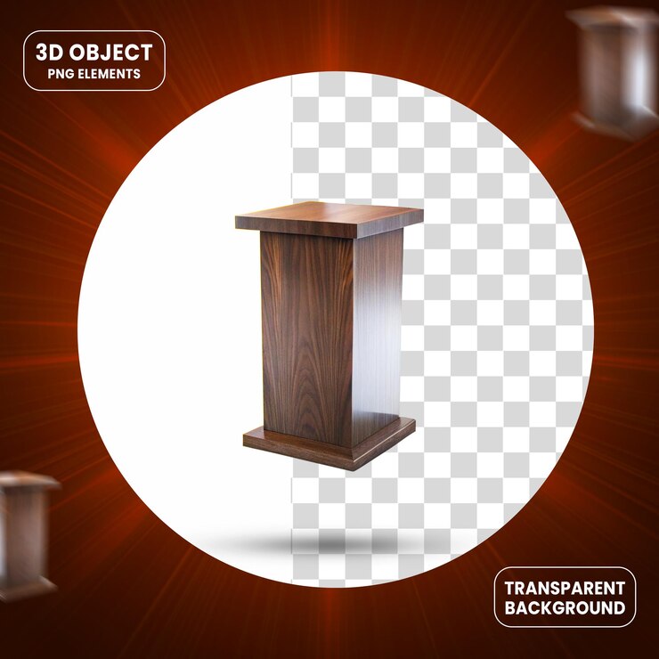 PSD renderizado realista de podio 3d con fondo transparente