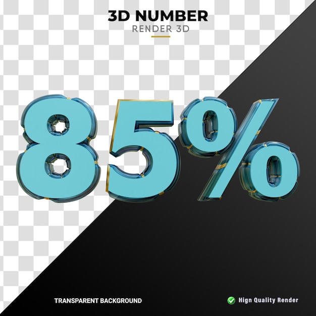 Renderizado realista de textura de vidrio de número por ciento