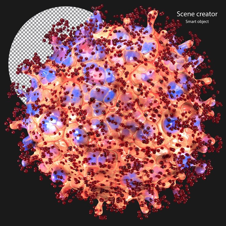 PSD renderizado de virus 3d trazado de recorte de virus 3d coronavirus 3d